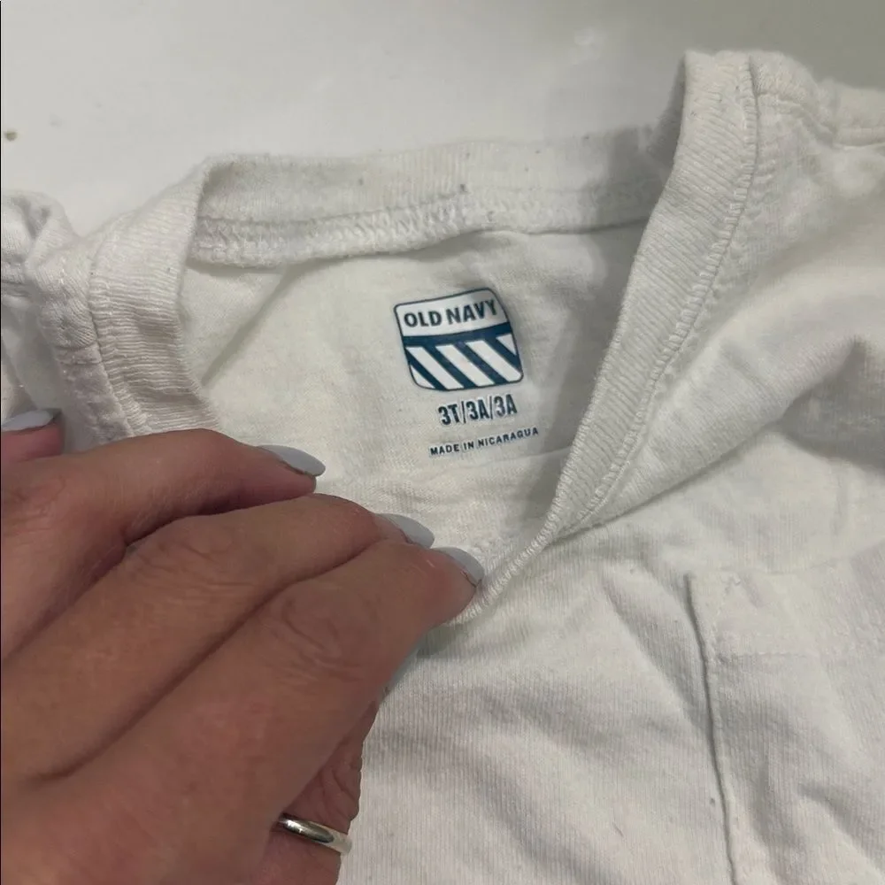 Classic White Kids T-Shirt Pocket T Shirt 3T Short Sleeve